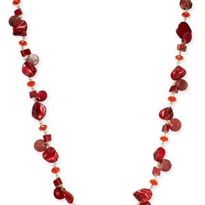 Style&Co Red 40” Shell Rope Necklace NWT
